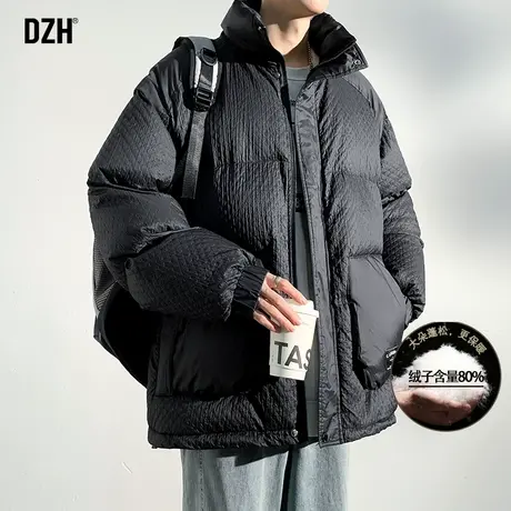 男生黑色羽绒服男2024冬季新款可拆卸袖保暖加厚羽绒马甲外套男款图片
