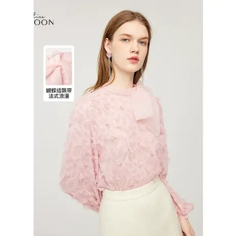 【秋上新】missCOCOON千金玛德琳流苏蝴蝶结雪纺衫秋衬衫图片