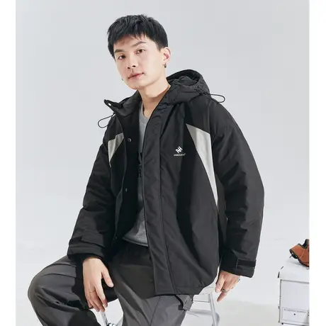 唐狮2024男款羽绒服工装短款连帽撞色潮酷冲锋加厚外套设计感1.23图片