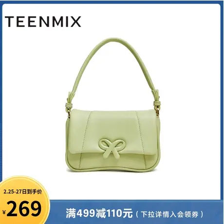 天美意淑女甜美包包女小方包手提包时尚单肩斜挎包夏新款X2714BX3商品大图