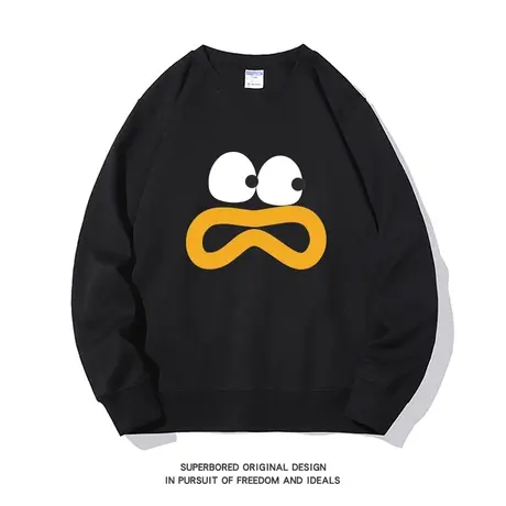 趣味卡通搞怪卫衣男秋季新款港风潮流印花情侣装宽松休闲圆领上衣图片