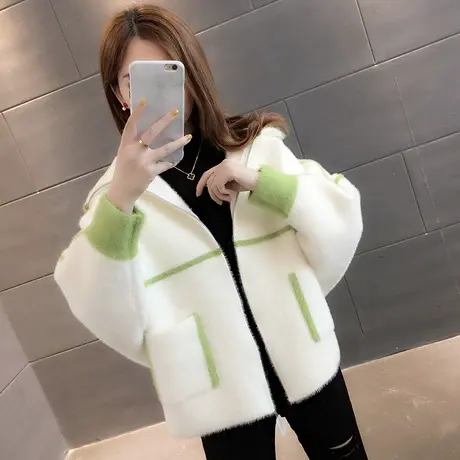 毛衣女装2023年新款秋冬季秋款秋装仿水貂绒针织开衫宽松外套爆款商品大图