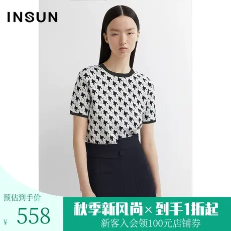 恩裳商场同款春季棉质印花百搭打底衫时尚舒适毛针织衫商品大图