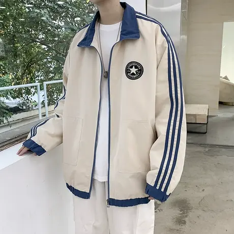 棒球服男潮牌宽松春秋季上衣服帅气薄款外套百搭韩版夏季学生夹克商品大图