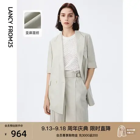 朗姿职业通勤休闲薄款西装外套夏季新款气质干练正装女套装小西服图片