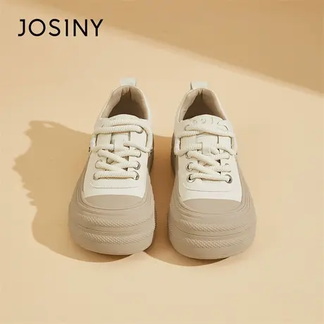 Josiny/卓诗尼小白鞋2024新款春季厚底拼色爆款超火运动休闲板鞋商品大图