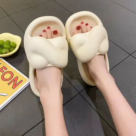 拖鞋秋女款外穿高级感凉拖网红厚底超软一字拖法式超火女鞋蝴蝶结商品大图