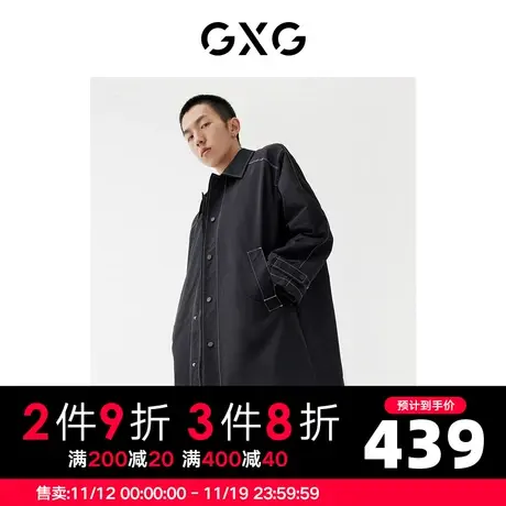 GXG男装商场同款翻领风衣 22年秋季 趣味谈格系列图片