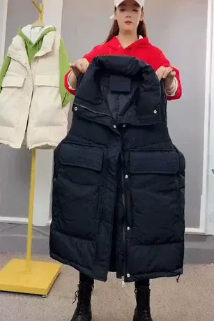 2023新款冬季韩版羽绒棉马甲女中长款外穿大码棉服百搭显瘦潮坎肩商品大图