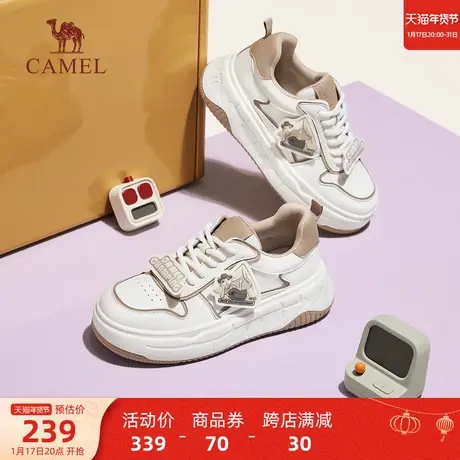 骆驼女鞋2023秋季新款板鞋女款潮流百搭运动鞋厚底低帮时尚休闲鞋商品大图