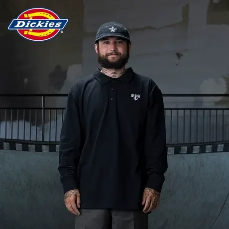 Dickies x RONNIE SANDOVAL联名款 秋冬 工装风长袖POLO衫图片