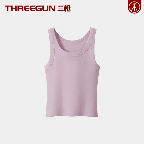三枪100%纯棉女士小背心无袖宽肩少女全棉吊带春夏季螺纹透气背心图片