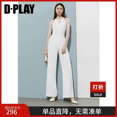 DPLAY【时髦精系列】2025年夏季新款白色连体裤女气质法式连衣裤图片