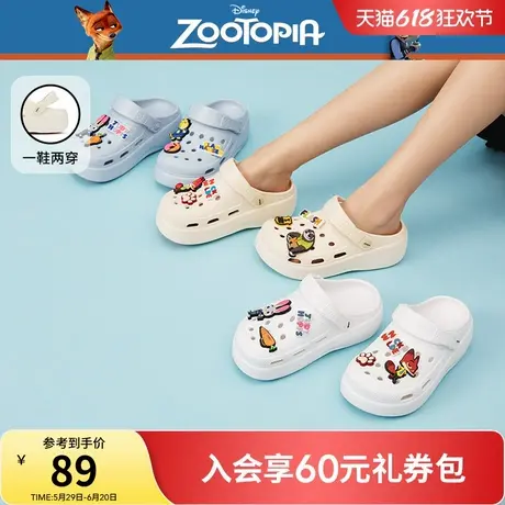 【疯狂动物城】热风外穿洞洞鞋女2025夏季新款两穿凉鞋百搭凉拖鞋商品大图