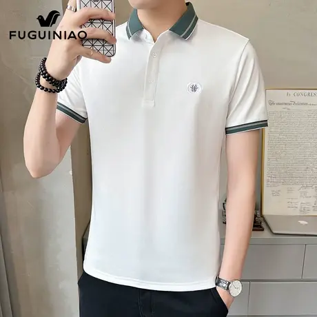 富贵鸟翻领Polo衫男士休闲商务半袖上衣服夏季新薄款短袖t恤男装商品大图
