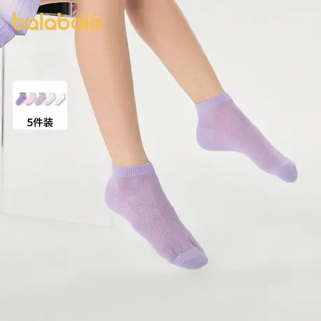 巴拉巴拉儿童袜子夏季网眼儿童运动袜透气男童女童小童宝宝五双装图片