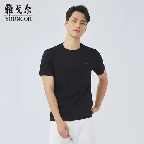 雅戈尔奥莱 商场同款男士短袖T恤新款官方正品商务休闲圆领T恤男商品大图