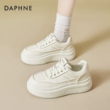 达芙妮厚底小白鞋女2025新款秋季休闲透气小个子百搭轻便运动板鞋商品大图