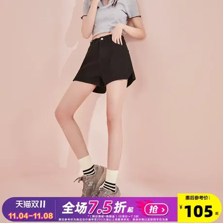 唐狮23夏季新款牛仔短裤女宽松高腰多扣开叉显瘦百搭潮流辣妹DK图片