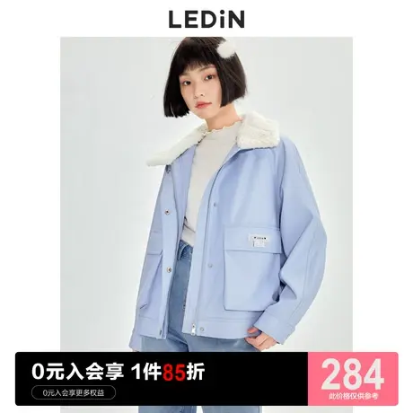 乐町奶油厚外套休闲秋冬新款甜美女士外套女宽松设计感图片