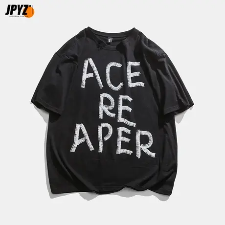 重磅纯棉短袖t恤男士2023夏季薄款男装宽松潮牌ins休闲半袖上衣服商品大图