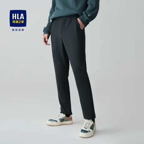 HLA/海澜之家一条过冬休闲裤23秋冬新加绒加厚宽松中弹九分裤男商品大图