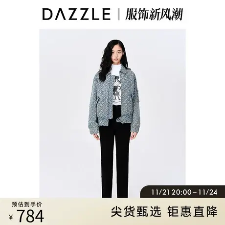 DAZZLE地素奥莱 立体LOGO设计感牛仔棉服外套女2D4RB156S图片