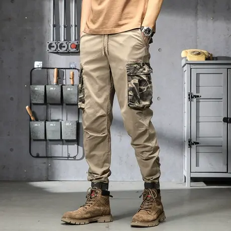 夏季薄款工装裤男士休闲百搭长裤男士裤子透气宽松男裤纯色长裤商品大图