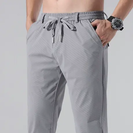 夏天冰丝男士休闲裤夏季薄款男生速干运动2024新款潮牌夏款男裤子商品大图