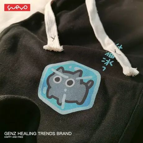 悦游 什么猫冰 长裤男冬季猫咪搞笑谐音毛病宽松束脚加绒休闲裤商品大图