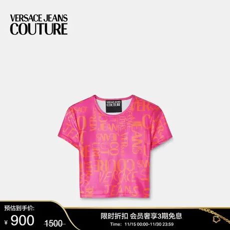 【限时优惠】VERSACE JEANS COUTURE 女士T恤圆领短款短袖上衣商品大图