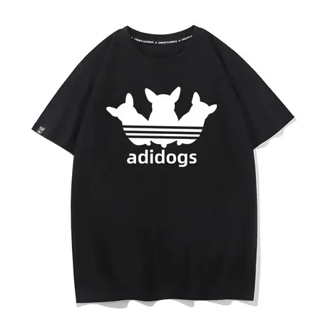 恶搞三叶狗衣服圆领宽松T恤男短袖情侣装潮牌半袖打底衫休闲男装商品大图