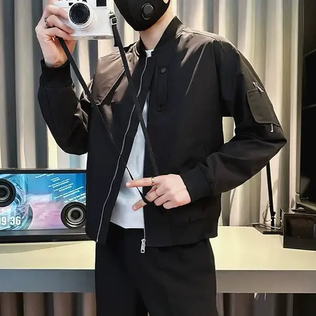 棒球服外套男春季新款潮流痞帅机车服褂子潮牌男装休闲工装夹克商品大图