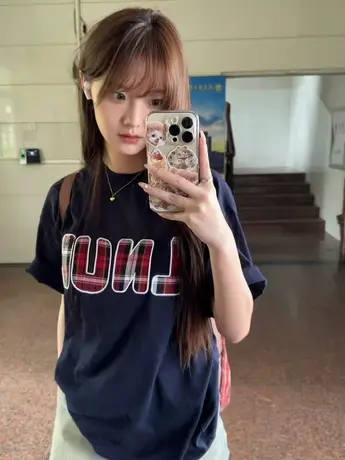 纯棉字母印花短袖t恤女美式复古夏季小个子港味chic宽松半袖上衣商品大图