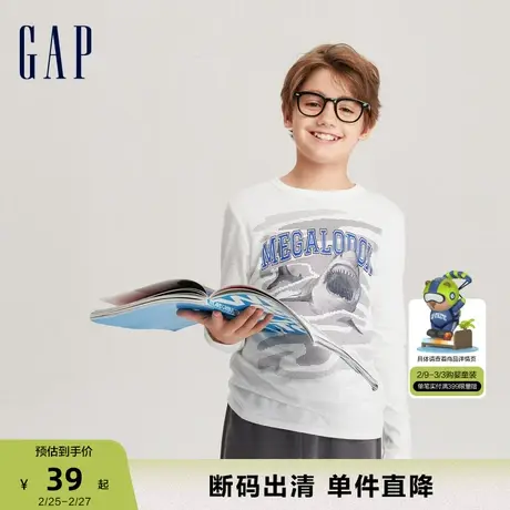 【断码优惠】Gap男童春秋洋气纯棉运动长袖T恤儿童装上衣797412商品大图