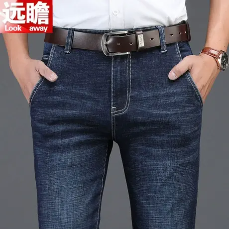 春季男士牛仔裤男宽松直筒商务青年长裤春秋款男裤休闲弹力裤子男商品大图