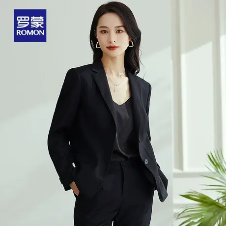罗蒙职业正装西服女士套装2024春季商务休闲修身显瘦西装两件套女商品大图