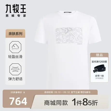 [商场同款]九牧王男装JT2C21117短袖T恤23年春夏季新款舒适亲肤EN图片