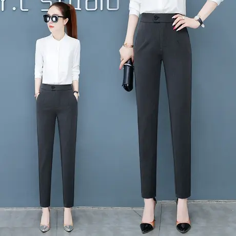 休闲职业西裤女春夏2023新款时尚修身显瘦工装工作裤垂感直筒长裤商品大图