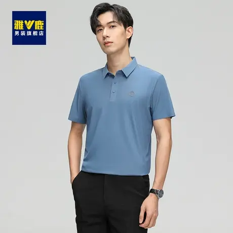 【高弹无痕】雅鹿polo衫男短袖2023夏季新款冰丝抗皱t恤休闲上衣商品大图