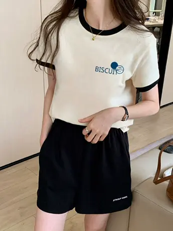 白色仿棉短袖t恤女2023夏季新款港风chic小众设计感洋气减龄上衣商品大图