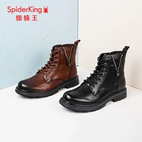SPIDER KING/蜘蛛王马丁靴真皮2023冬新款男靴高帮牛单里休闲潮流图片
