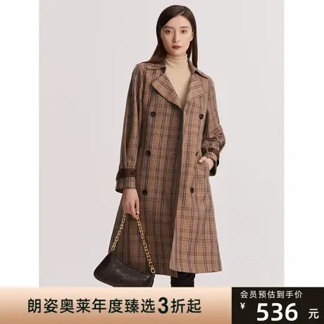 朗姿年秋季韩系英伦风咖色气质中长款风衣外套女商场同款图片