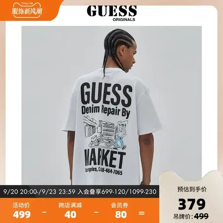 GUESS ORIGINALS23 新秋男士卡通字母印花圆领短袖T恤M3BI91K9XF1商品大图