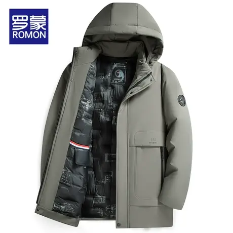 罗蒙棉衣外套男士加厚连帽可拆2023新款中年爸爸冬装保暖棉服男款图片