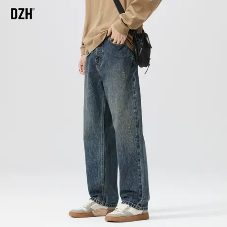 男士美式牛仔裤男直筒宽松高街裤子男款秋季2023新款男裤休闲长裤商品大图