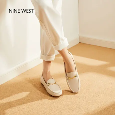 Nine West/玖熙乐福鞋女2025夏季复古平底软底单鞋英伦风皮鞋图片