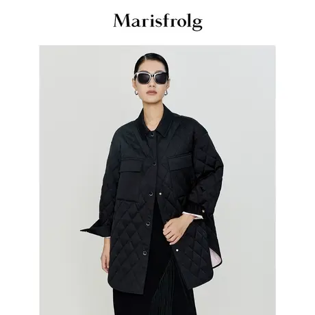 【衬衫式棉服】玛丝菲尔棉服2023春季新款量感宽松肌理感棉服商品大图