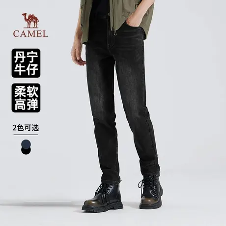 骆驼男装直筒牛仔裤男2025新款春秋季修身弹力水洗复古休闲长裤子商品大图
