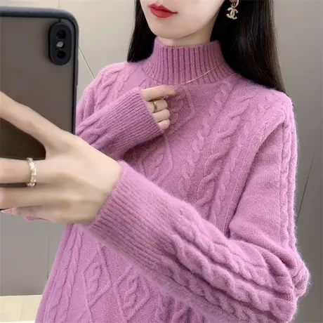 秋季慵懒风女士套头毛衣2022年新款洋气宽松针织打底衫女内搭秋冬图片